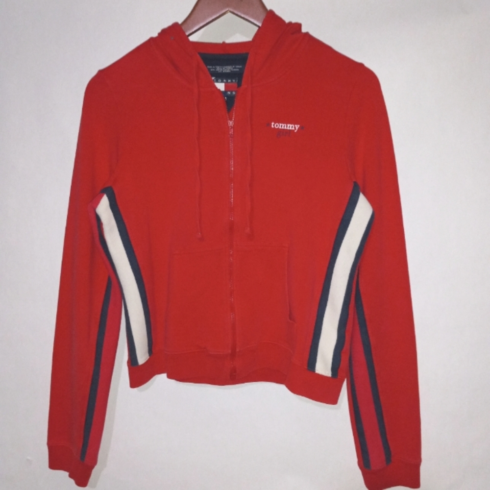 Vintage Tommy Hilfiger tommy girl cropped top sweater jacket women's large